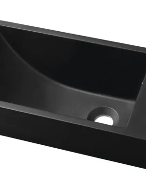 Poslední Šance ARIANA umývátko, litý mramor, 50x25cm, baterie vpravo, černá mat