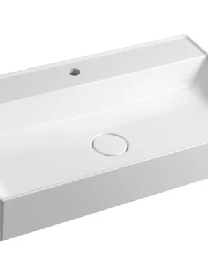 Akce TWIG umyvadlo, litý mramor, 80x47cm, kryt výpusti, bílá