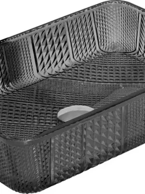 Zlevněný Skleněné umyvadlo MEXEN AKRA - křišťálový vzor - černé, 24024670