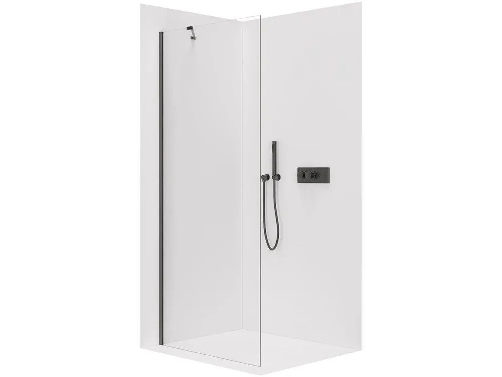 Akce CERANO - Sprchová zástěna Walk-in Onyx Y L/P - 8 mm - černá matná, transparentní sklo - 70x200 cm