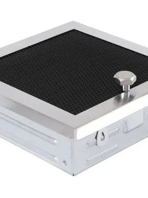 Akce HS Flamingo Krbová mřížka 16x16 cm, broušený chrom s žaluzií