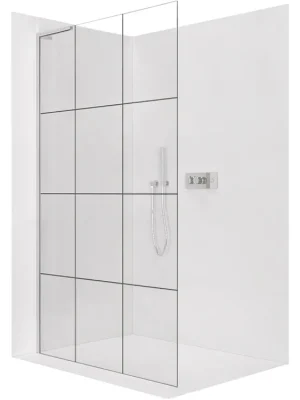 Značkový CERANO - Sprchová zástěna Walk-in Onyx L-levá vzpěra - 8 mm  - chrom, industriální sklo - 130x200 cm