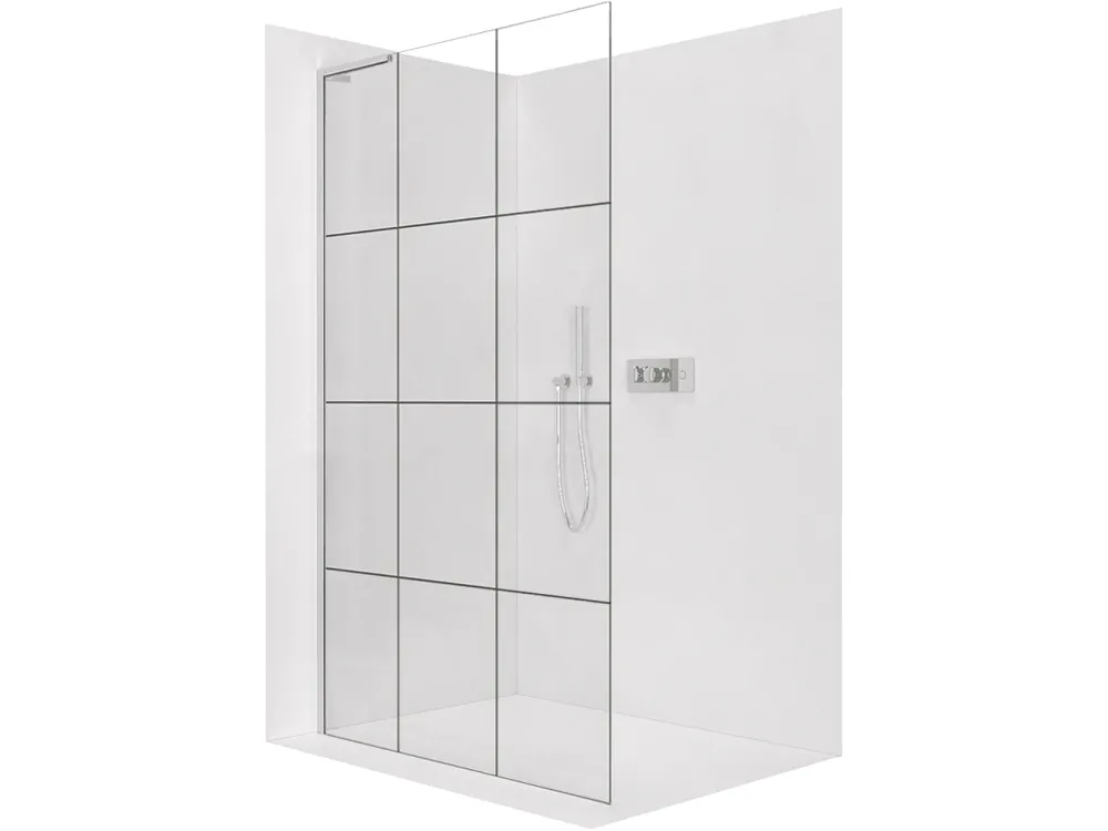 Značkový CERANO - Sprchová zástěna Walk-in Onyx L-levá vzpěra - 8 mm  - chrom, industriální sklo - 130x200 cm