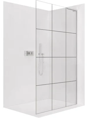 Značkový CERANO - Sprchová zástěna Walk-in Onyx L-pravá vzpěra - 8 mm  - chrom, industriální sklo - 150x200 cm