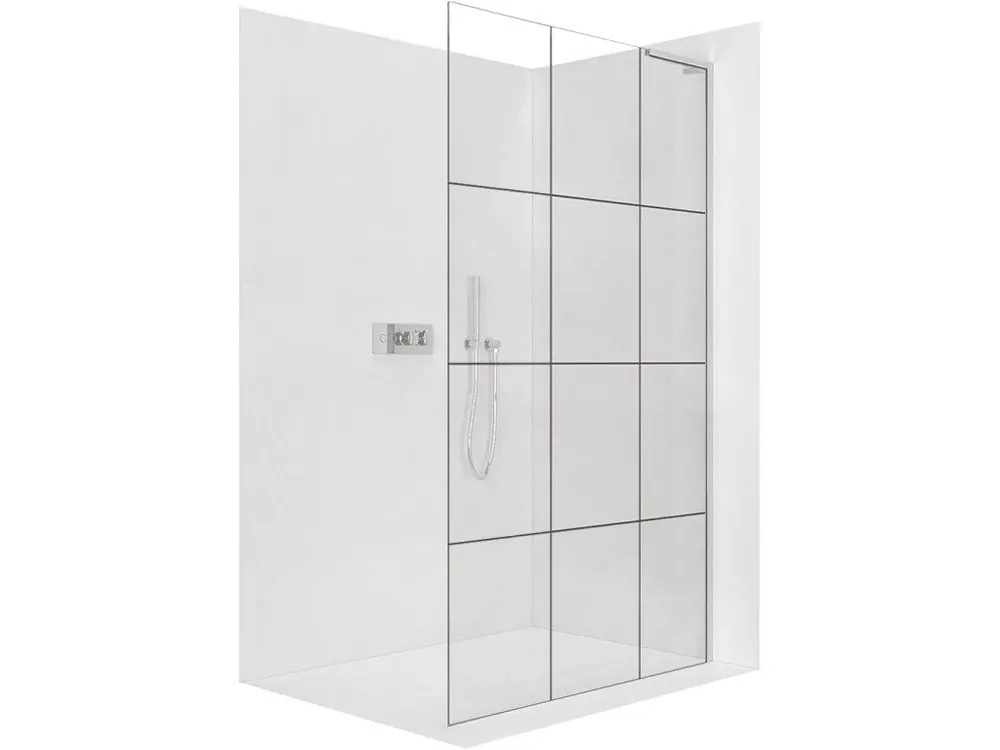 Značkový CERANO - Sprchová zástěna Walk-in Onyx L-pravá vzpěra - 8 mm  - chrom, industriální sklo - 150x200 cm