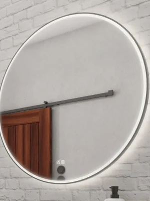 Jen Po Omezenou Doba Černé kulaté LED zrcadlo pr. 800 se dvěma dotykovými senzory Nimco ZPC 28002RVX-90