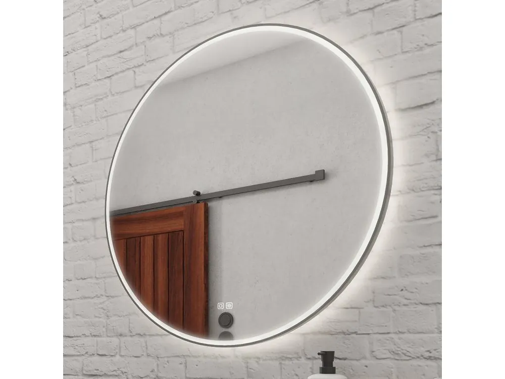 Jen Po Omezenou Doba Černé kulaté LED zrcadlo pr. 800 se dvěma dotykovými senzory Nimco ZPC 28002RVX-90