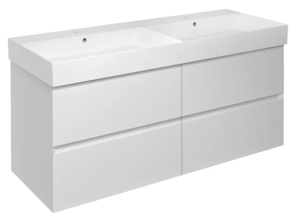 FILENA dvojumyvadlová skříňka 118x51,5x43cm, bílá mat Vrácení Zdarma