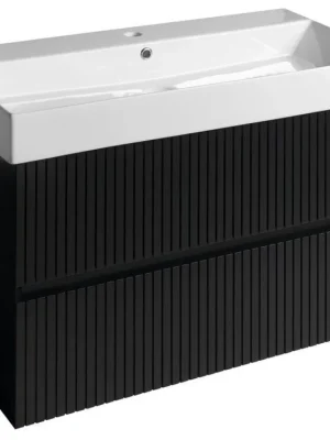 FILENA umyvadlová skříňka 82x51,5x43cm, černá mat strip Cenová Bomba
