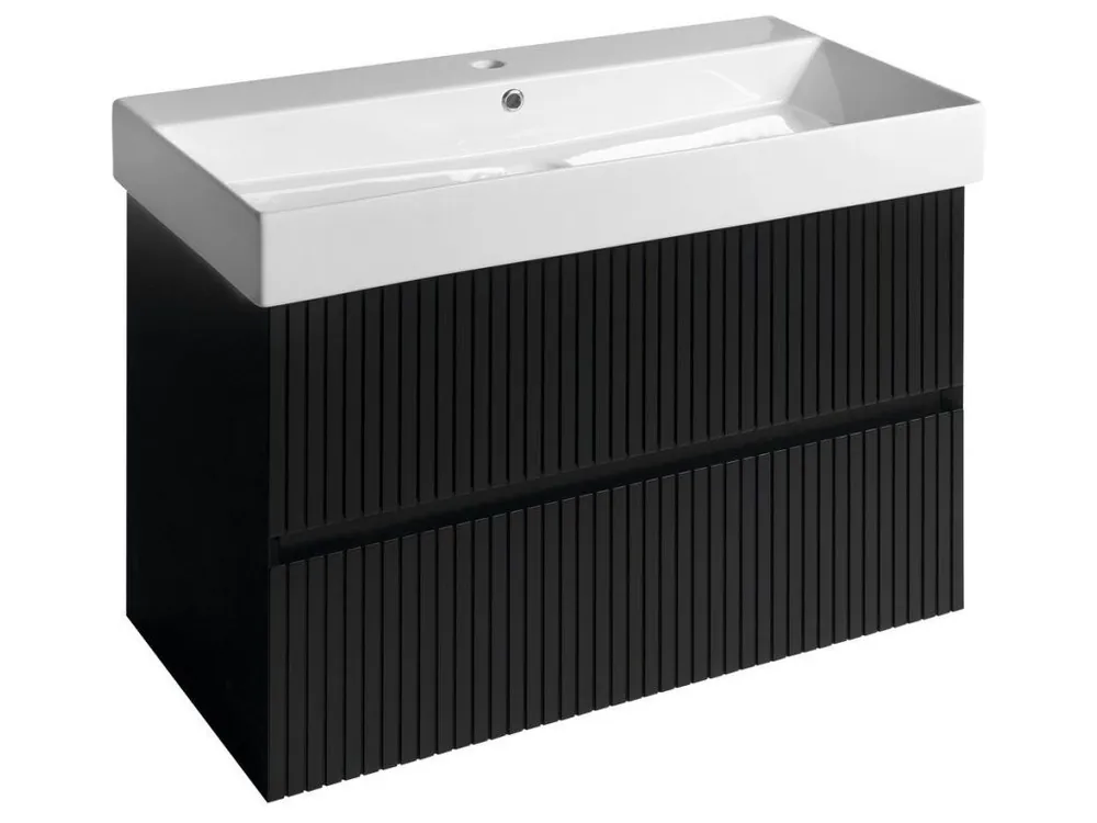 FILENA umyvadlová skříňka 82x51,5x43cm, černá mat strip Cenová Bomba