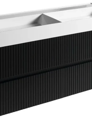 FILENA dvojumyvadlová skříňka 118x51,5x43cm, černá mat strip Aktuální