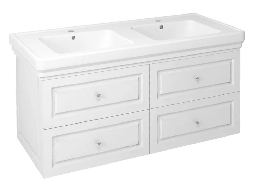 VIOLETA dvojumyvadlová skříňka 116x52x48,5cm, bílá pololesk Vysoce Kvalitní