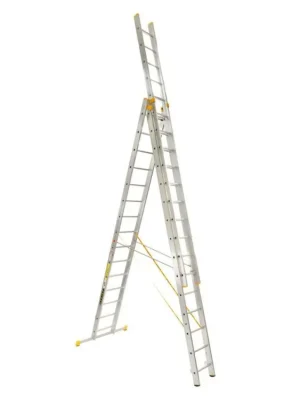 Zlevněný Žebřík AL, trojdílný, 3x15 příček, 10,9m, ALVE FORTE PROFI PLUS 8615 | element-shop.cz