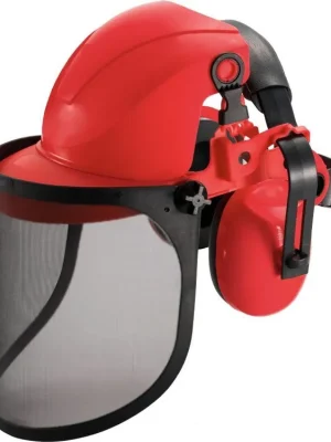 Akce Ochranný obličejový štít s mušlovými chrániči sluchu, ocelová mřížka, STREND PRO | element-shop.cz