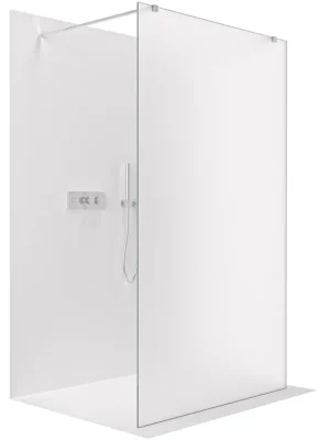 Značkový CERANO - Sprchová zástěna Walk-in Onyx Duo L/P - 8 mm - hranatá vzpěra - chrom, mléčné sklo - 70x200 cm