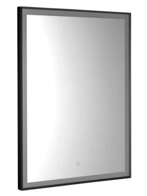 CORNA zrcadlo s LED osvětlením 60x80cm, dotykový senzor, stmívatelné, černá mat Sleva