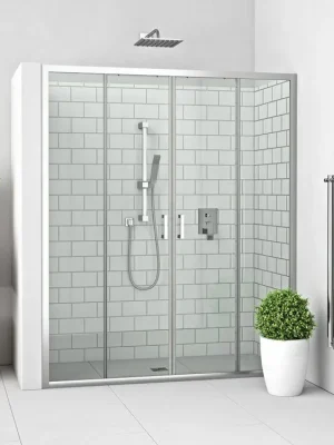 Značkový Roth LEGA LINE LLD4 Čtyřdílné posuvné sprchové dveře pro instalaci do niky 110 cm 574-1100000-00-02