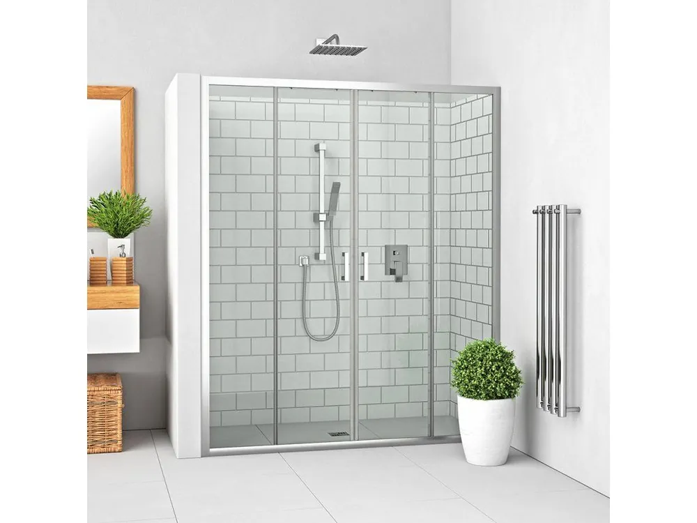 Značkový Roth LEGA LINE LLD4 Čtyřdílné posuvné sprchové dveře pro instalaci do niky 110 cm 574-1100000-00-02