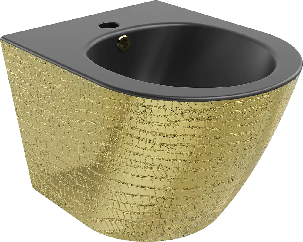 Akce Závěsný bidet MEXEN LENA 48 cm - černý/zlatý šupinový, 35224878