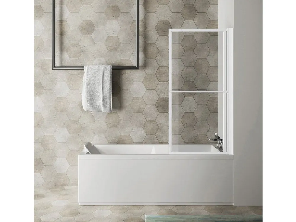 Novinka KAGERA vanová zástěna s pneumatickým zdvihem, š. 710mm, bílá mat, čiré sklo