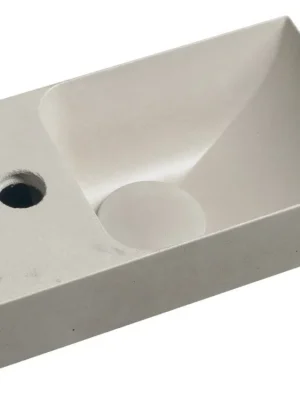 PICCOLINO betonové umývátko 30,8x17cm, baterie vlevo, písková mat Poslední Šance