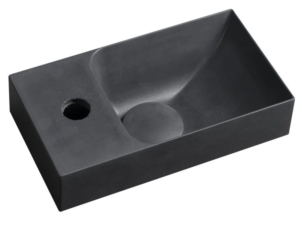 PICCOLINO betonové umývátko 30,8x17cm, baterie vlevo, antracit mat Časově Omezené