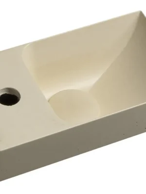 PICCOLINO betonové umývátko 30,8x17cm, baterie vlevo, žlutá mat Cenová Bomba