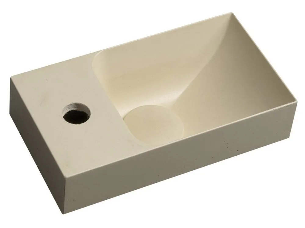 PICCOLINO betonové umývátko 30,8x17cm, baterie vlevo, žlutá mat Cenová Bomba