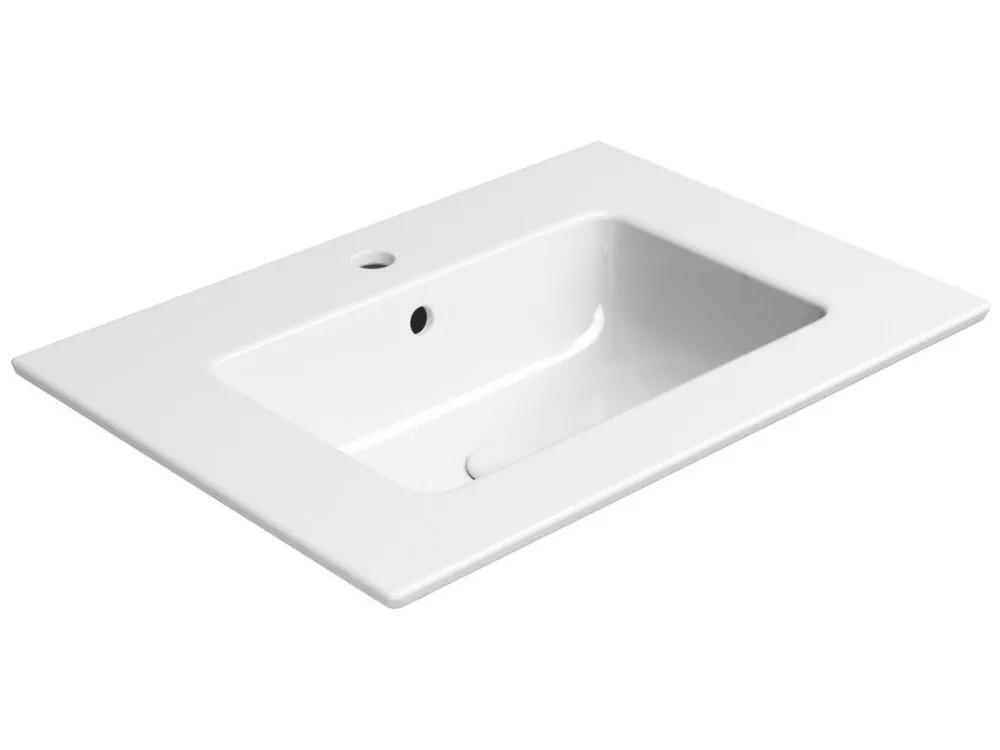 Značkový PURA keramické umyvadlo Slim 62x46cm, bílá ExtraGlaze