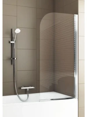 Cenová Bomba Vanová zástěna MODERN PLUS, 65, Univerzální Levé / Pravé, Čiré bezpečnostní sklo - 4 mm, Chrom/Leštěný hliník (ALU)