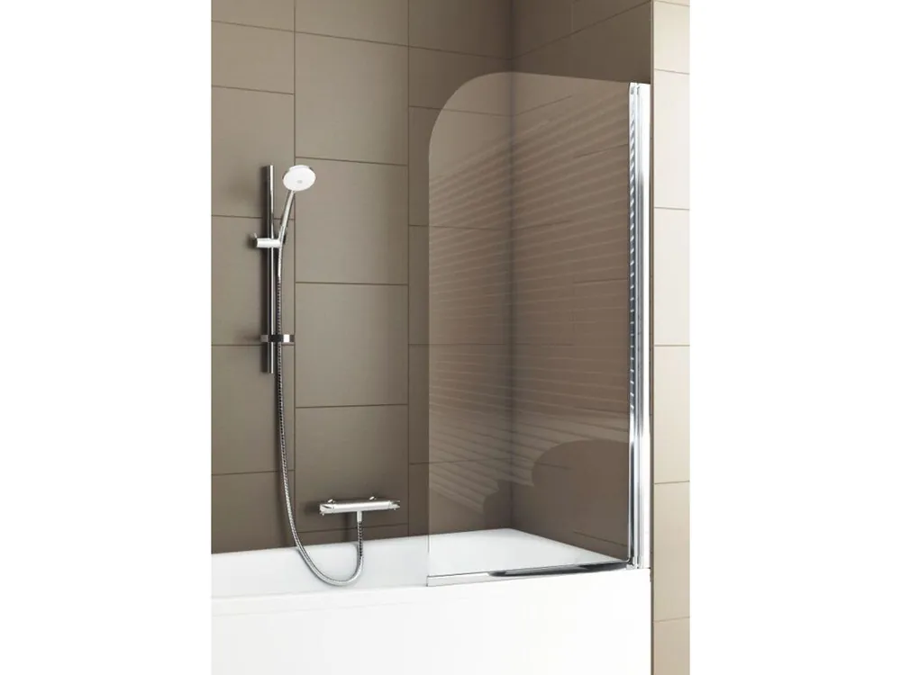 Cenová Bomba Vanová zástěna MODERN PLUS, 65, Univerzální Levé / Pravé, Čiré bezpečnostní sklo - 4 mm, Chrom/Leštěný hliník (ALU)