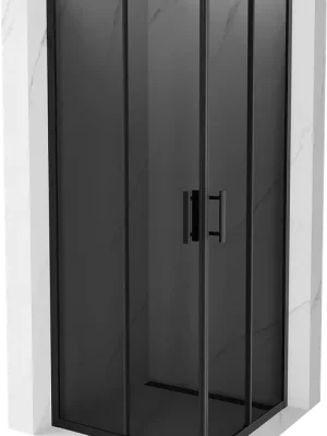 Akce Sprchový kout MEXEN RIO black grafit - 80x80 cm, 860-080-080-70-40