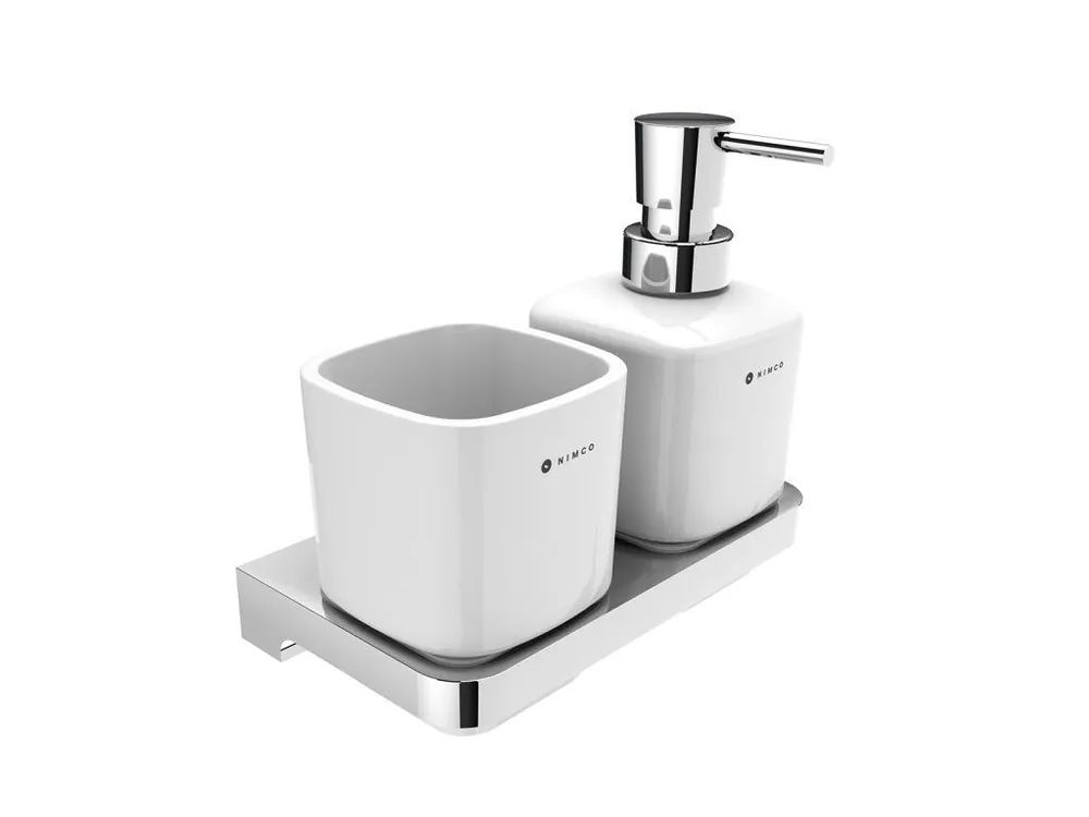 Akce Nimco MAYA - Chrom Dávkovač s pohárkem na kartáčky MA 2905831K-26