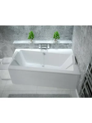 Značkový Asymetrická vana ASTI, S nožičkami, 170 × 110 cm, Pravé