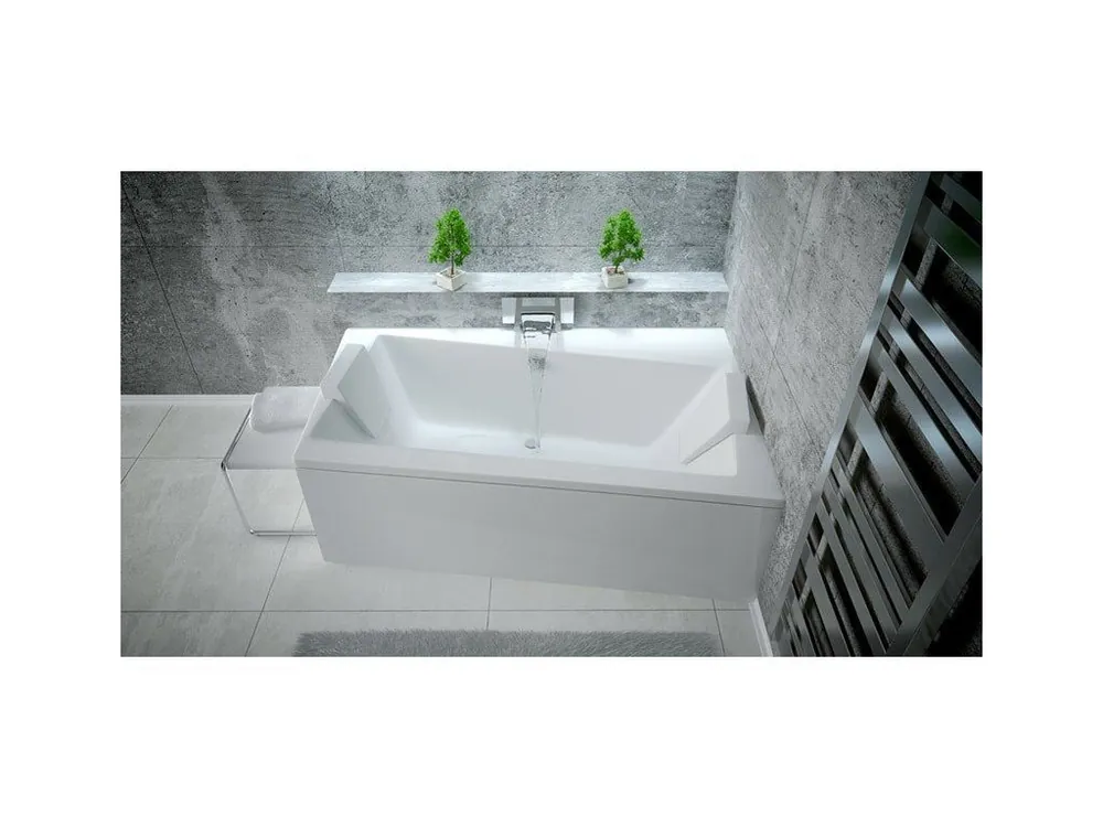 Značkový Asymetrická vana ASTI, S nožičkami, 170 × 110 cm, Pravé