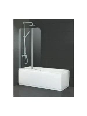 Akce Vanová zástěna ALVOR, 100, Univerzální Levé / Pravé, Čiré bezpečnostní sklo - 5 mm, Chrom/Leštěný hliník (ALU)