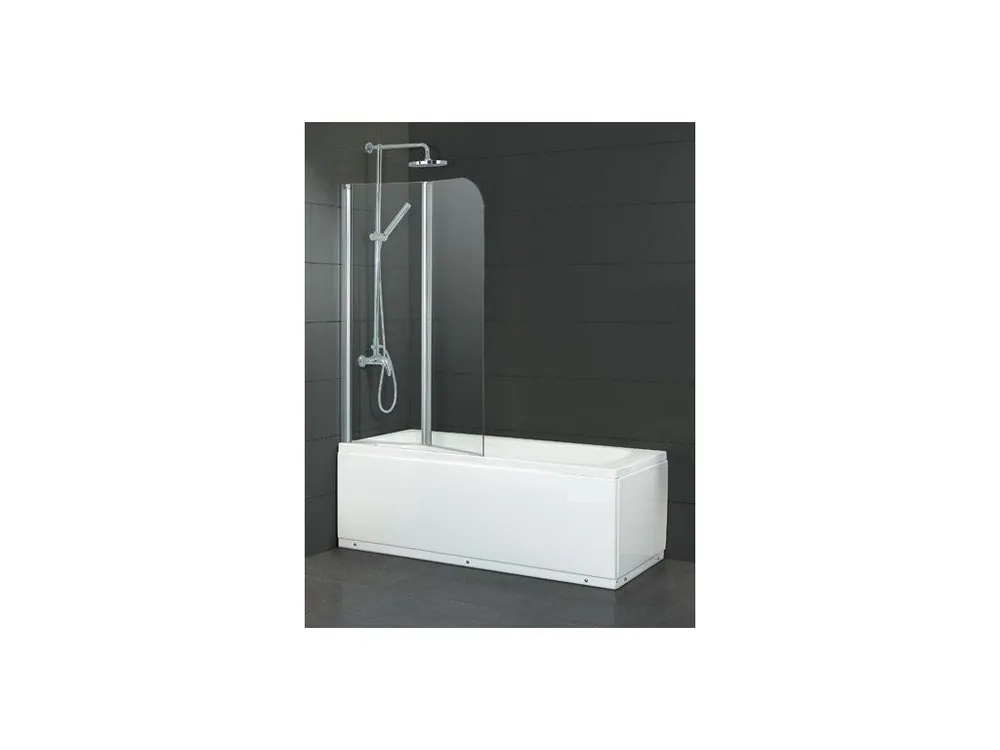 Akce Vanová zástěna ALVOR, 100, Univerzální Levé / Pravé, Čiré bezpečnostní sklo - 5 mm, Chrom/Leštěný hliník (ALU)