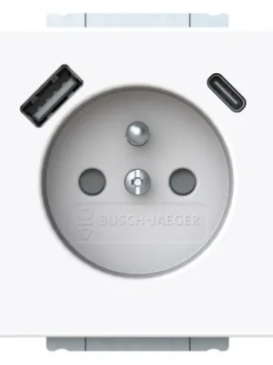 Vysoce Kvalitní ABB 2CKA002017A1918  Future® linear Zásuvka jednoduchá s ochrannými clonkami a USB-A + USB-C Mechová Bílá