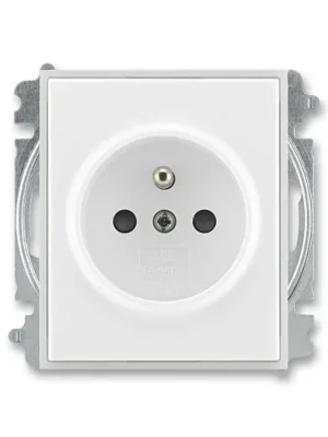 ABB 6619E-A06357 01 Time®, Element® Zásuvka jednonásobná s ochranným kolíkem, s clonkami, bílá / ledová bílá Nejprodávanější