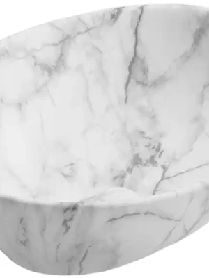 Značkový Keramické umyvadlo MEXEN ELZA - bílé/šedé - imitace mramoru, 21014094