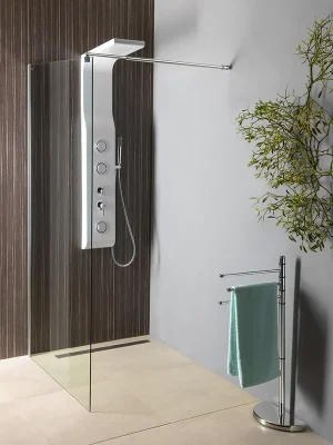 Akce Aqualine WALK-IN zástěna jednodílná k instalaci na zeď, 1100x1900 mm, sklo čiré WI111