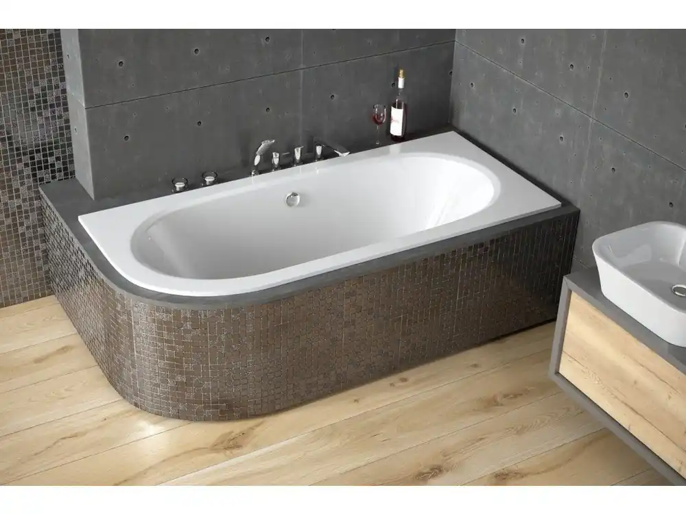 Akční Cena Asymetrická vana AVITA SLIM, S nožičkami, 180 × 80 cm, Pravé