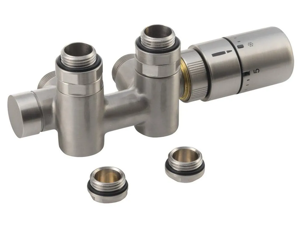 Akce Sapho TWIN COMBI připojovací sada ventilů termostatická pro středové připojení, pravá, nerez mat CP5510S