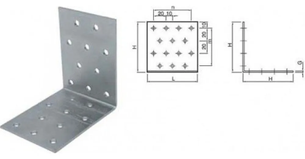 Akce Koelner Rovnoramenný perforovaný úhelník D-KP 40 x 40 x 60 mm