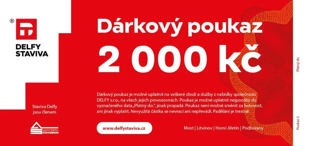 Sleva Dárkový poukaz v hodnotě 2.000,- Kč