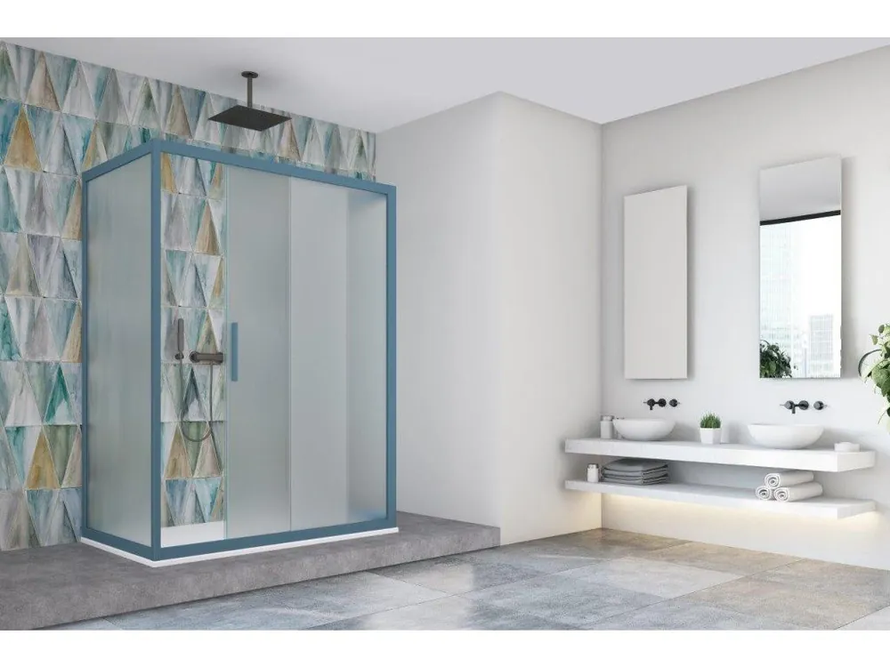 Akce Sprchový kout BE.COLORS N1FS, 140 cm, Fasciato bezpečnostní sklo - 6 mm, 497 chocolate