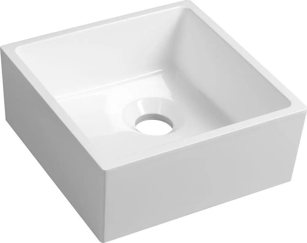 Značkový Sapho SANNA umyvadlo na desku, litý mramor, 25x25cm, bílá SN250