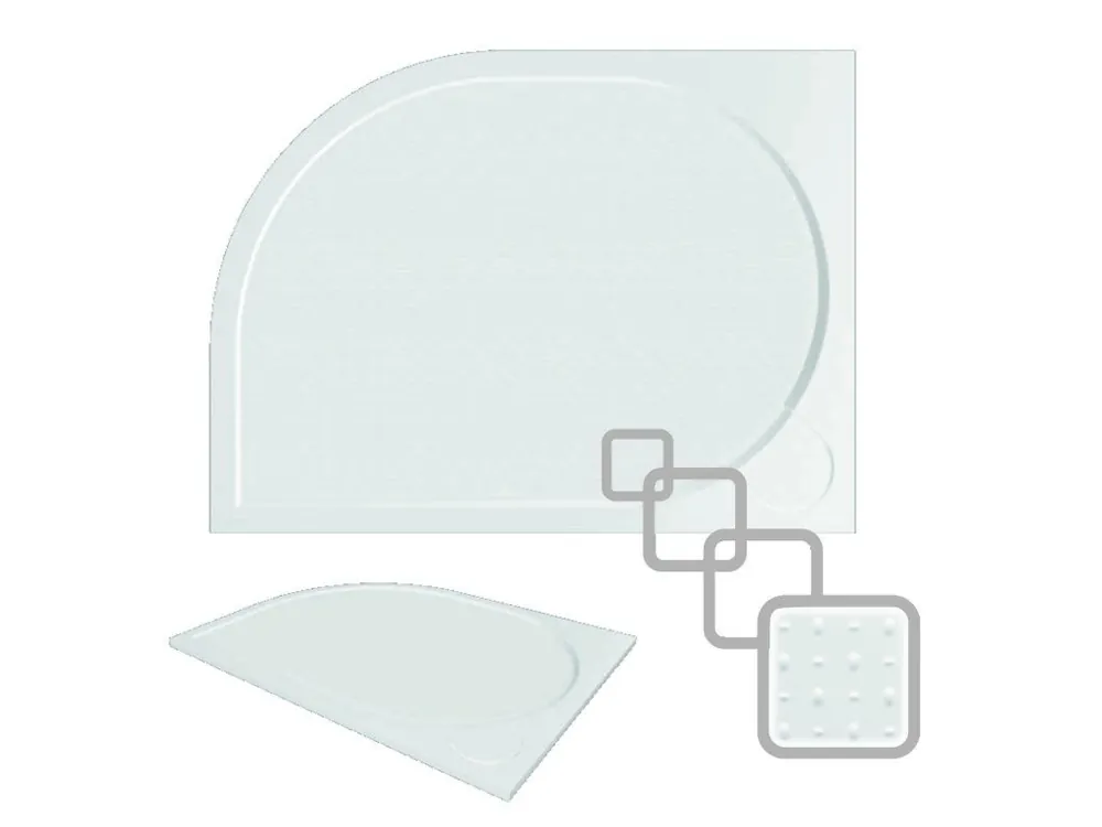 Značkový Asymetrická čtvrtkruhová sprchová vanička LAKA, 120 cm, 80 cm, Levá