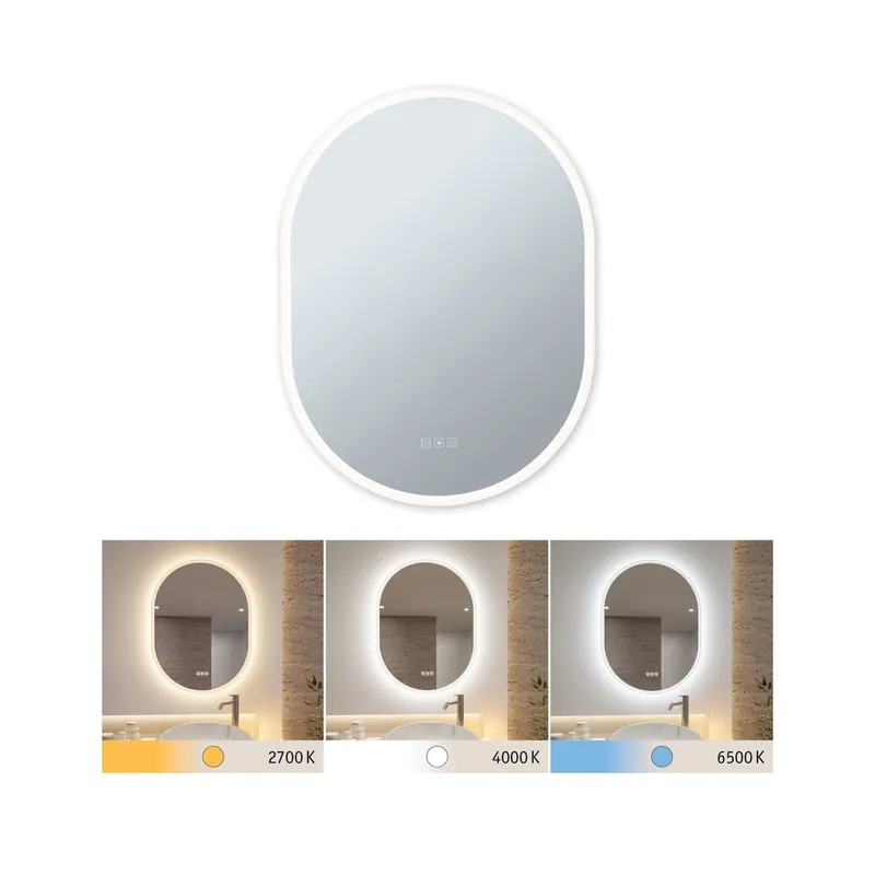 LED zrcadlo s osvětlením Mirra IP44 CCT 230V 22W stmívatelné zrcadlo/bílá - PAULMANN Pouze Dnes