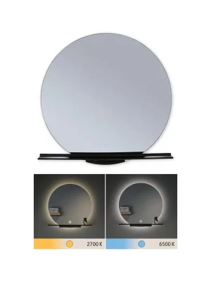 LED zrcadlo s osvětlením Miro IP44 měnitelná bílá 230V 11W zrcadlo/černá mat - PAULMANN Cenová Bomba